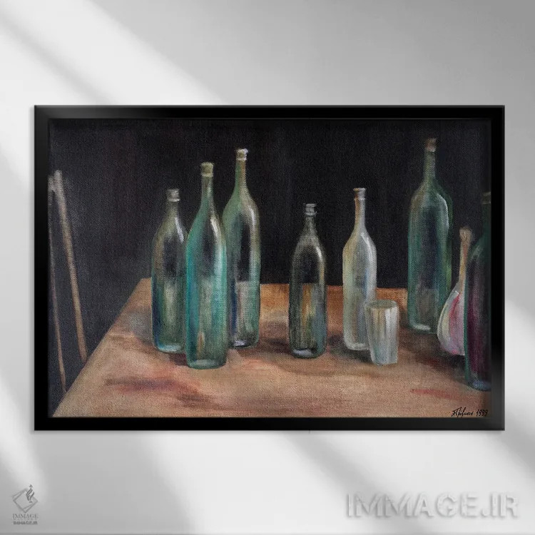 تابلو باتری بطریها اثر الکساندر تریفونوف - نمای قابدار مشکی