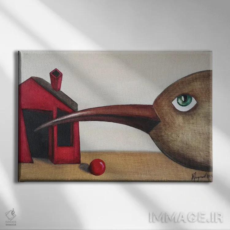 تابلو پرنده به دنبال توست اثر الکساندر تریفونوف - نمای روبهرو روی دیوار