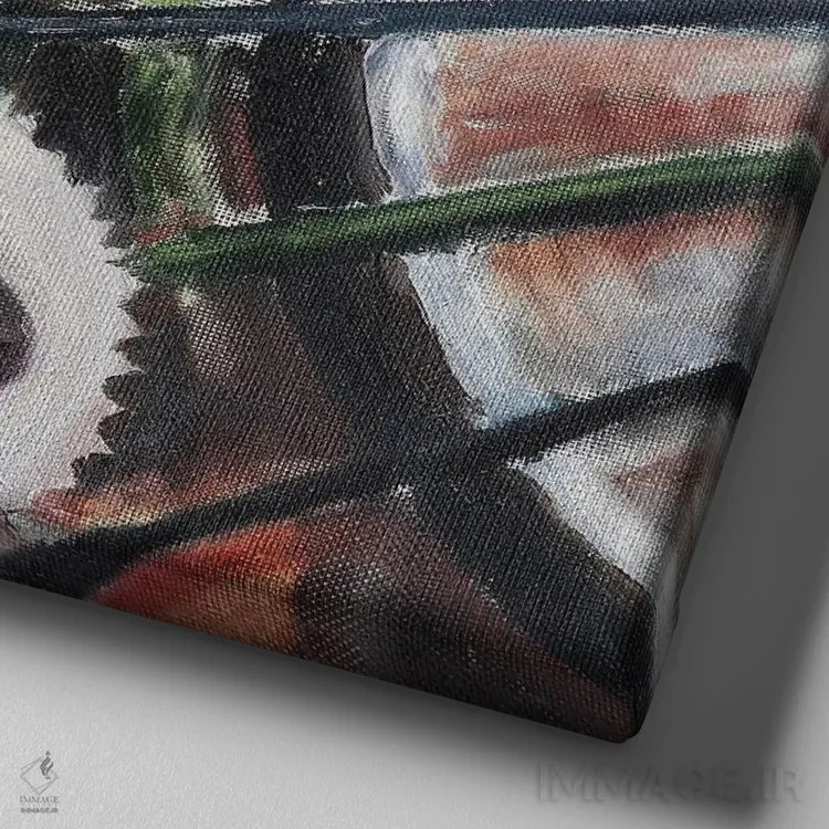 تابلو دوچرخهسوار اثر الکساندر تریفونوف - نمای نزدیک بافت بوم