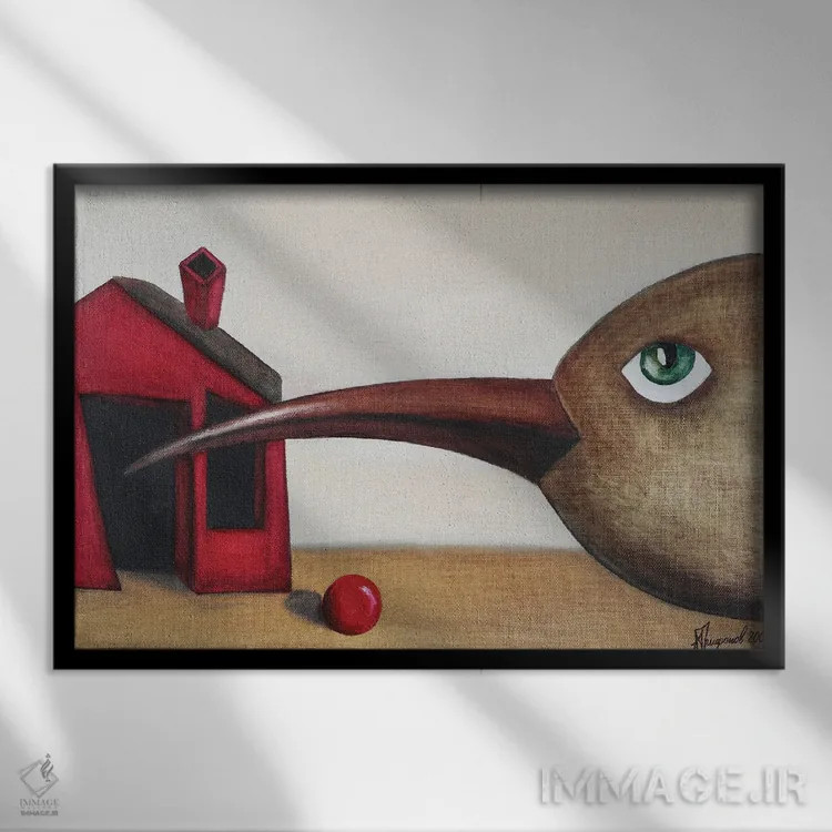 تابلو پرنده به دنبال توست اثر الکساندر تریفونوف - نمای قابدار مشکی