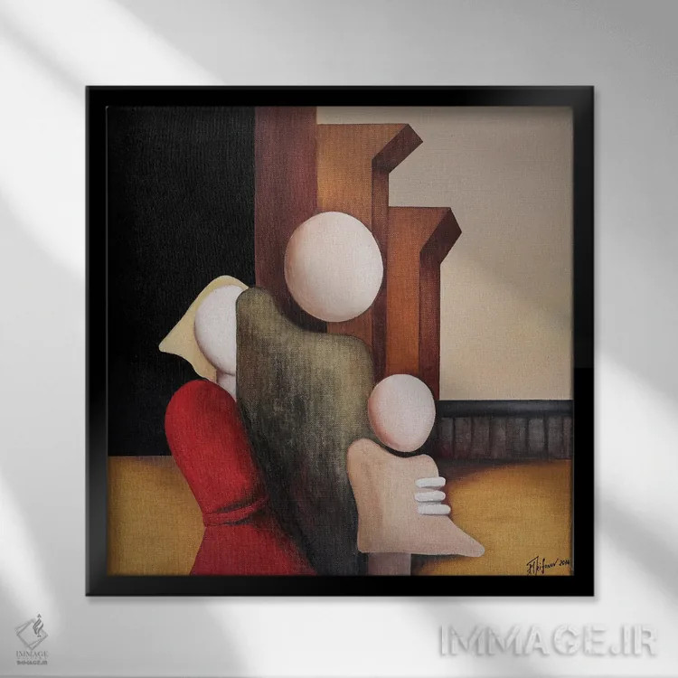 تابلو خانواده اثر الکساندر تریفونوف - نمای قابدار مشکی