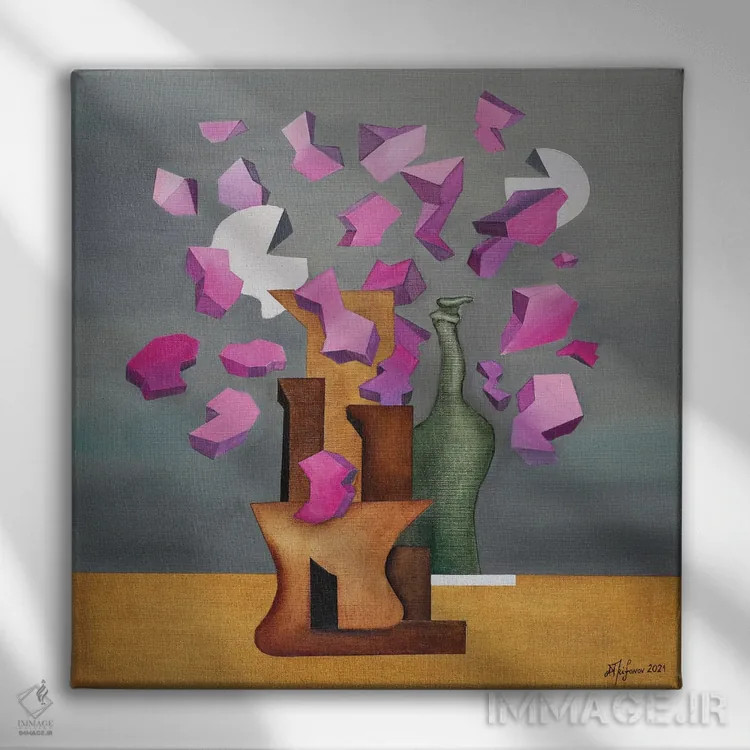 تابلو گلهای شر (کتاب بودلر) اثر الکساندر تریفونوف - نمای روبهرو روی دیوار