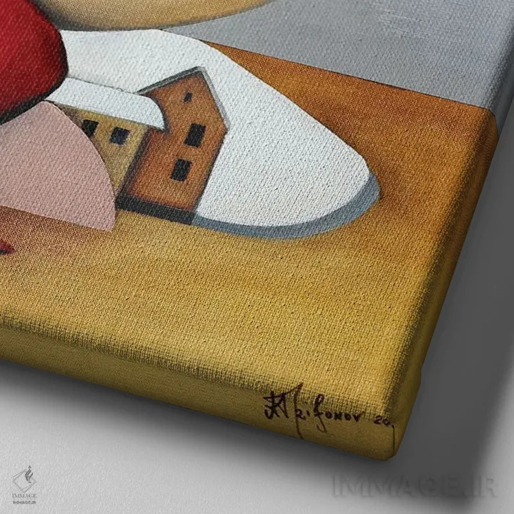 تابلو چرا باد شرق سرد است اثر الکساندر تریفونوف - نمای نزدیک بافت بوم