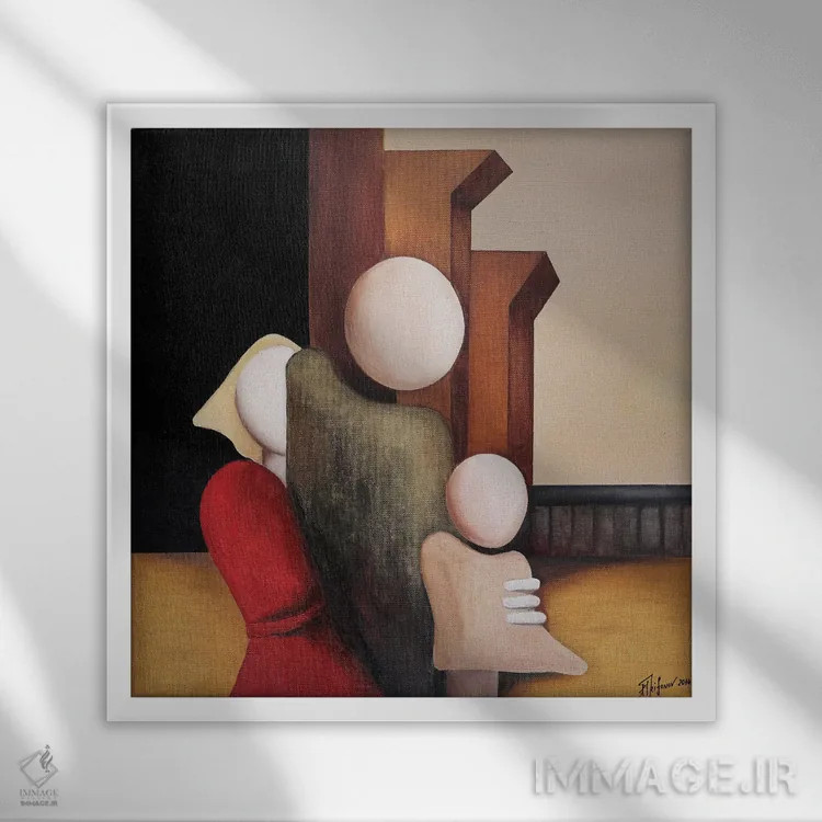 تابلو خانواده اثر الکساندر تریفونوف - نمای قابدار سفید