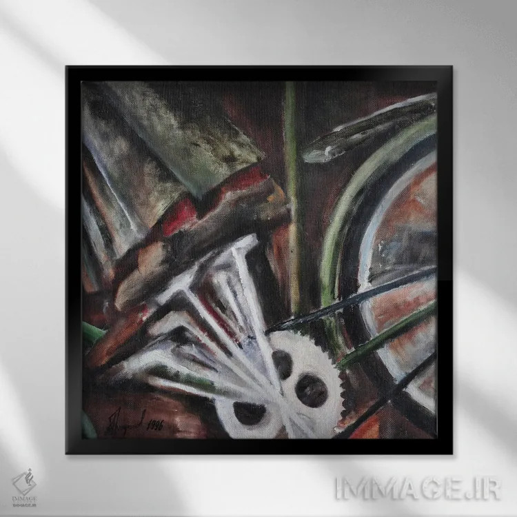 تابلو دوچرخهسوار اثر الکساندر تریفونوف - نمای قابدار مشکی