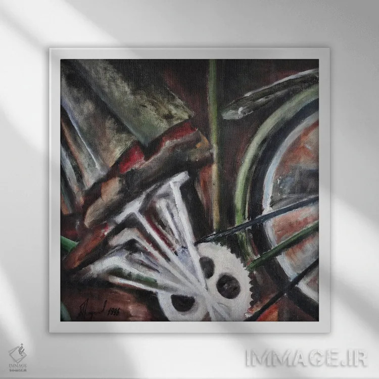 تابلو دوچرخهسوار اثر الکساندر تریفونوف - نمای قابدار سفید