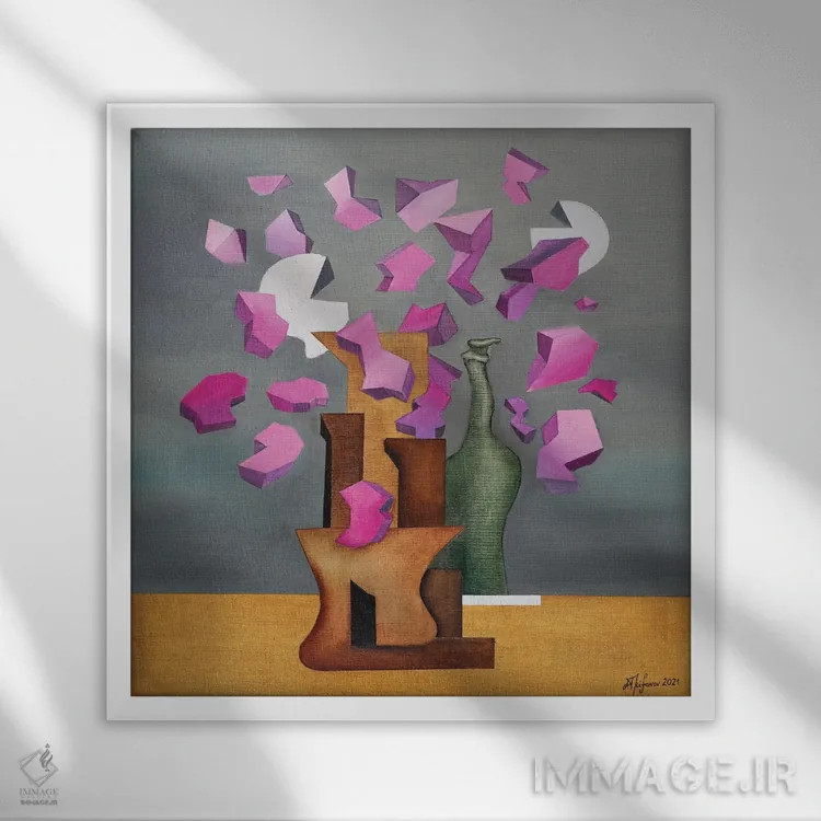 تابلو گلهای شر (کتاب بودلر) اثر الکساندر تریفونوف - نمای قابدار سفید