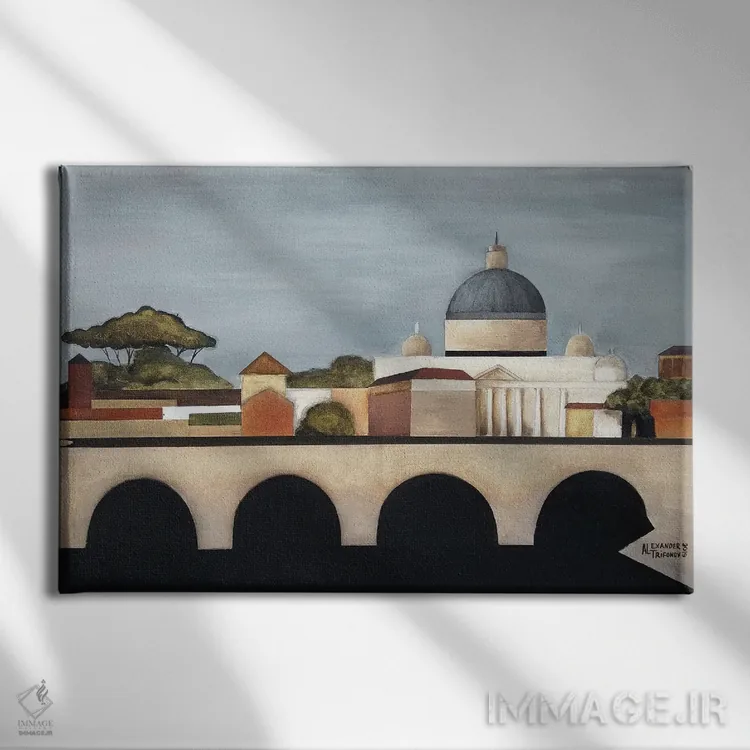تابلو رم (ایتالیا) اثر الکساندر تریفونوف - نمای روبهرو روی دیوار