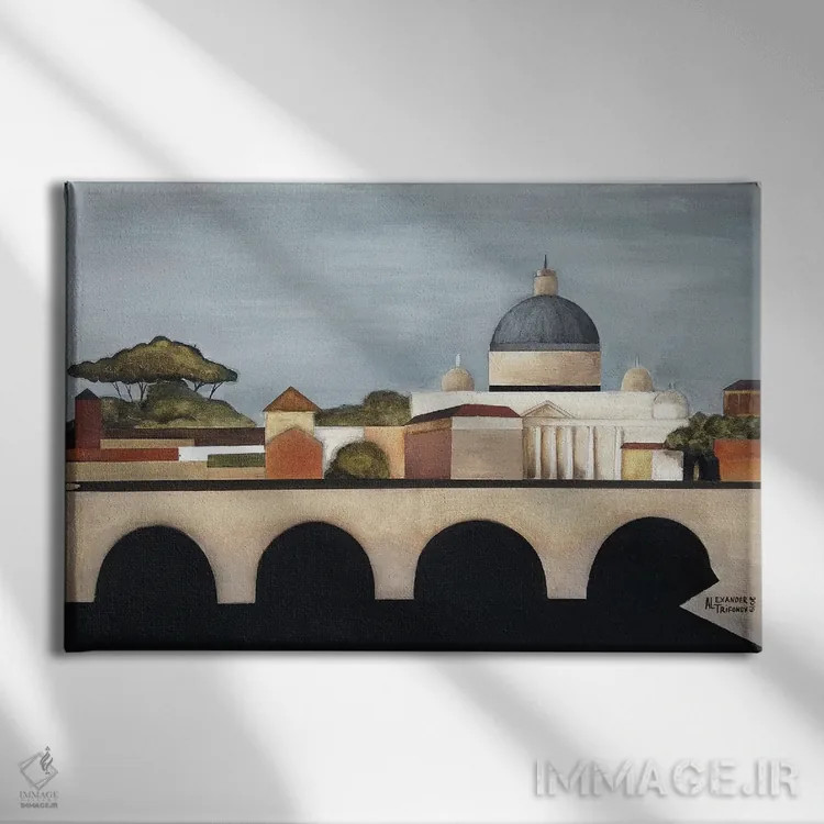 تابلو رم (ایتالیا) اثر الکساندر تریفونوف - نمای روبهرو روی دیوار