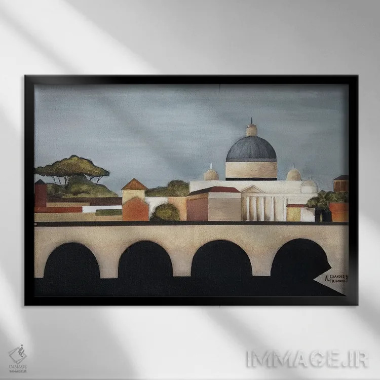 تابلو رم (ایتالیا) اثر الکساندر تریفونوف - نمای قابدار مشکی