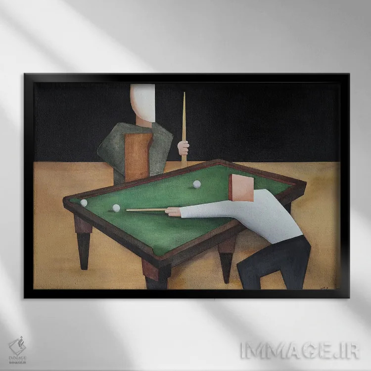 تابلو باشگاه بیلیارد اثر الکساندر تریفونوف - نمای قابدار مشکی