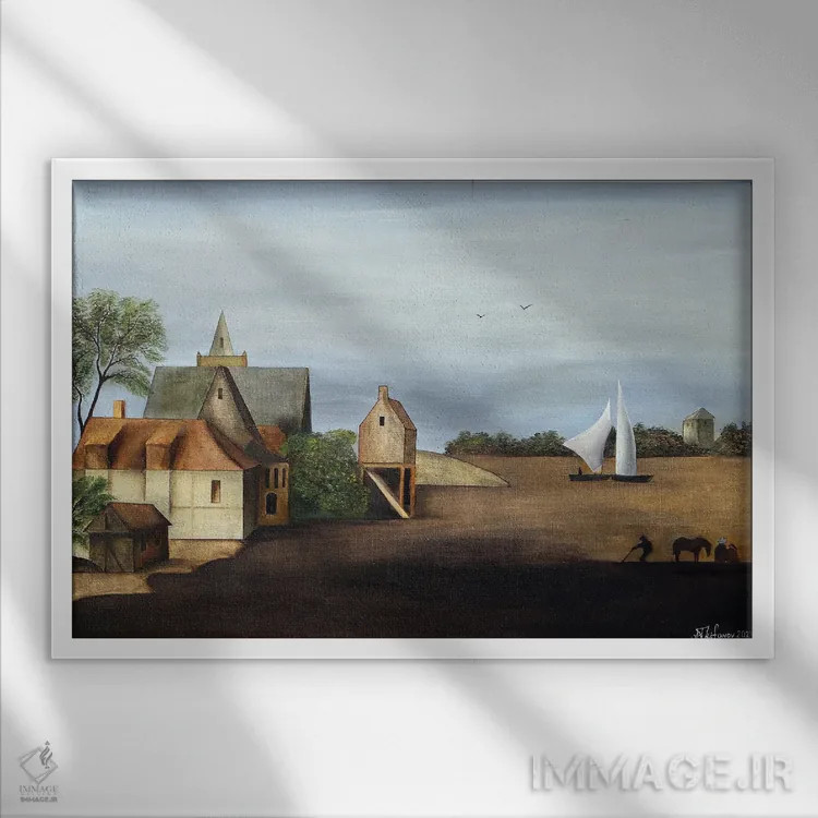 تابلو اوت اثر الکساندر تریفونوف - نمای قابدار سفید