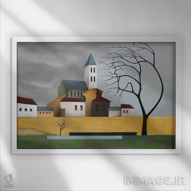 تابلو نفس سرد اثر الکساندر تریفونوف - نمای قابدار سفید