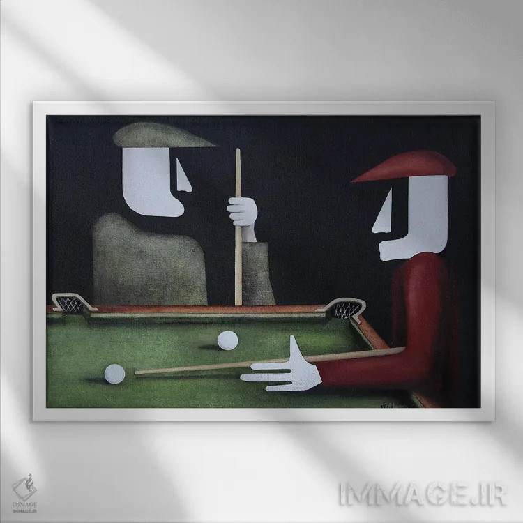 تابلو بیلیارد اثر الکساندر تریفونوف - نمای قابدار سفید