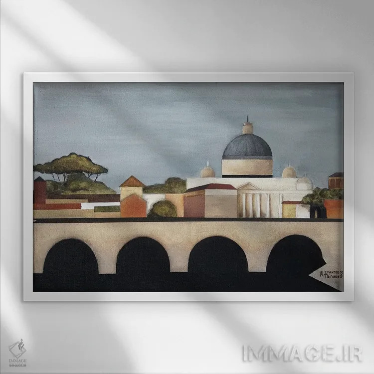تابلو رم (ایتالیا) اثر الکساندر تریفونوف - نمای قابدار سفید