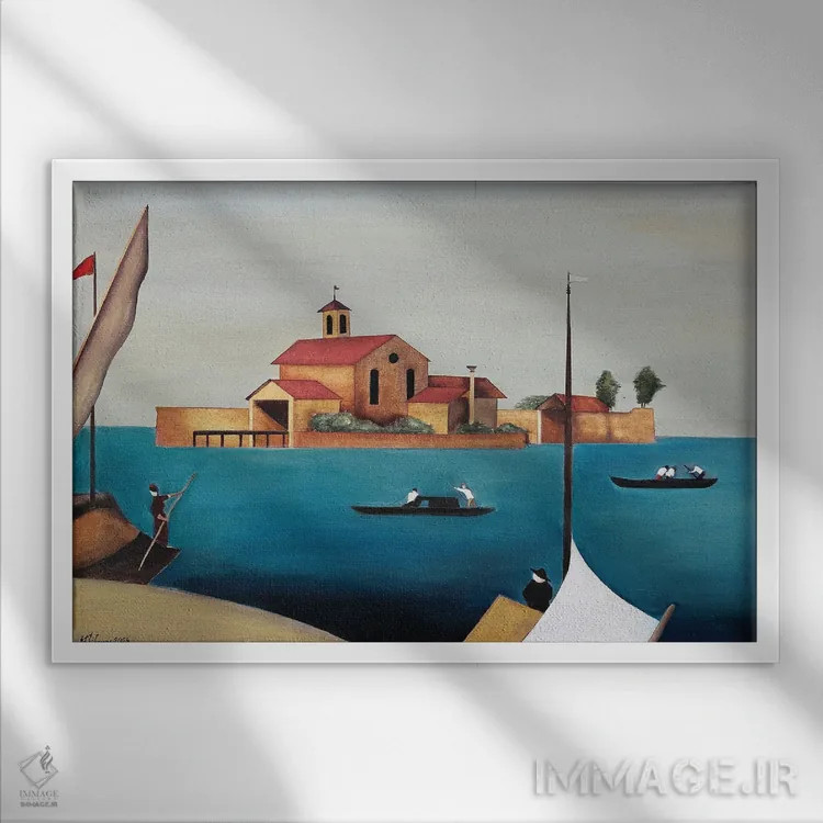 تابلو محلههای ونیز اثر الکساندر تریفونوف - نمای قابدار سفید