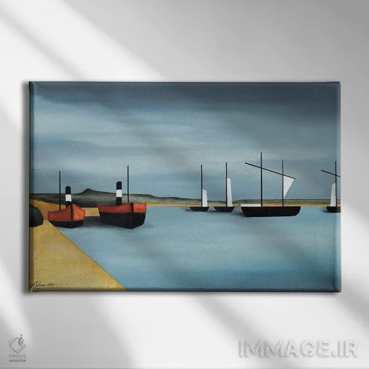 تابلو بندر آرام اثر الکساندر تریفونوف - نمای روبهرو روی دیوار