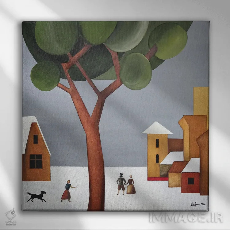 تابلو زمان زمستان اثر الکساندر تریفونوف - نمای روبهرو روی دیوار