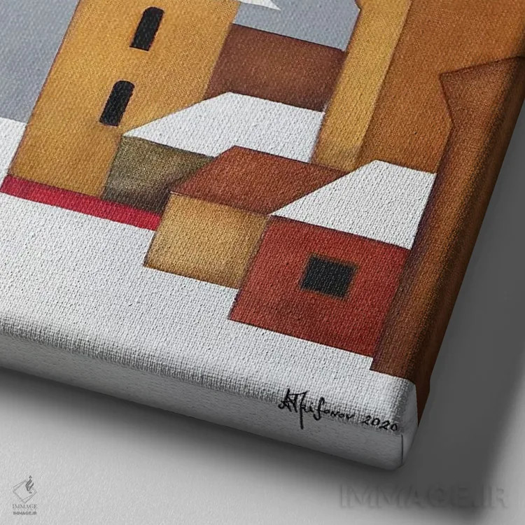 تابلو زمان زمستان اثر الکساندر تریفونوف - نمای نزدیک بافت بوم