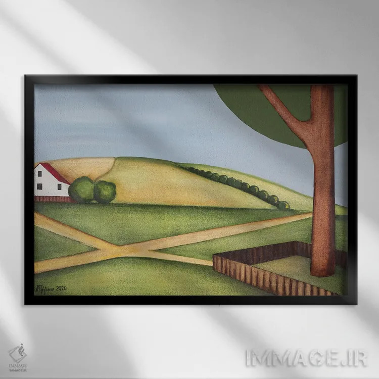 تابلو تپهها اثر الکساندر تریفونوف - نمای قابدار مشکی