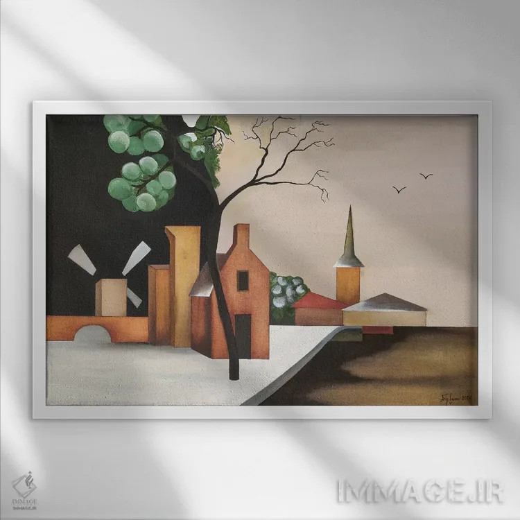 تابلو آخرین برف اثر الکساندر تریفونوف - نمای قابدار سفید