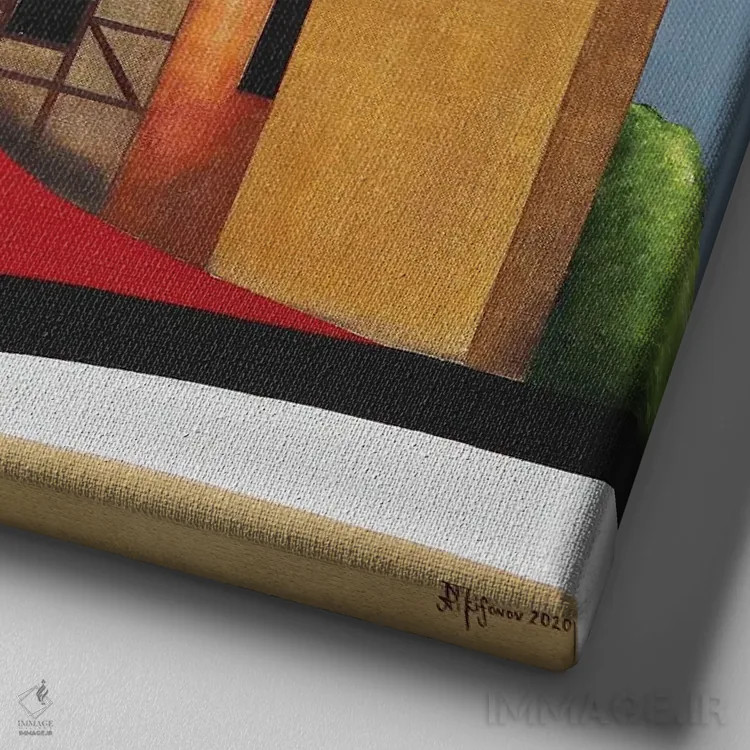 تابلو دسامبر اثر الکساندر تریفونوف - نمای نزدیک بافت بوم