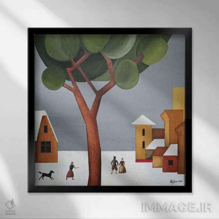 تابلو زمان زمستان اثر الکساندر تریفونوف - نمای قابدار مشکی