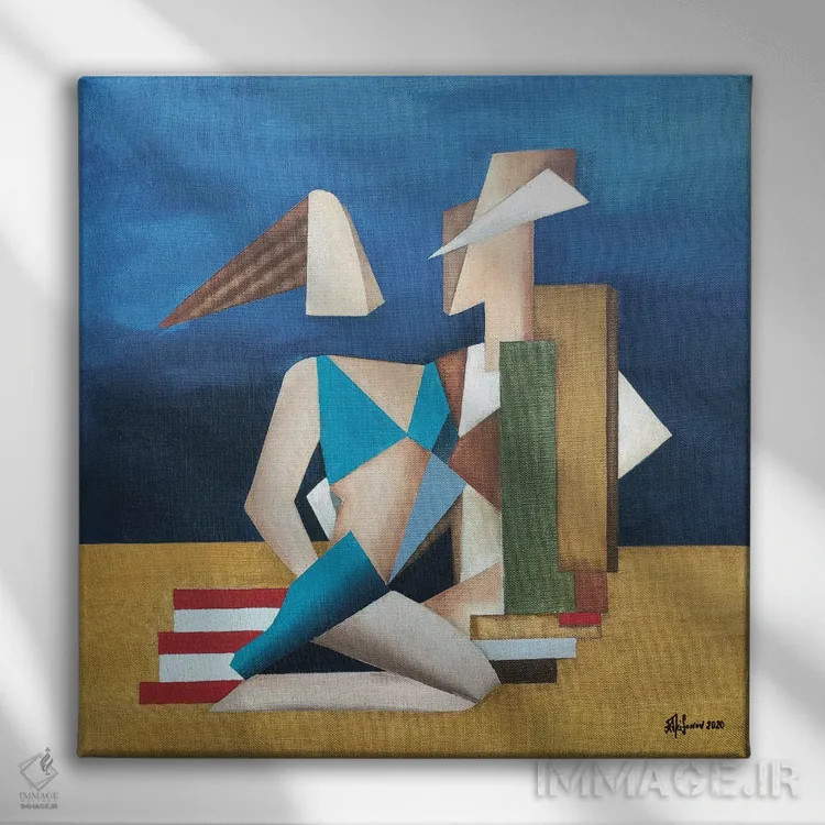 تابلو در ساحل اثر الکساندر تریفونوف - نمای روبهرو روی دیوار