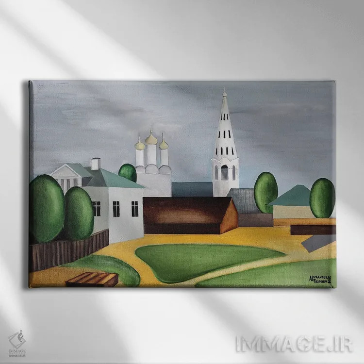 تابلو باغ تابستانی مسکو اثر الکساندر تریفونوف - نمای روبهرو روی دیوار