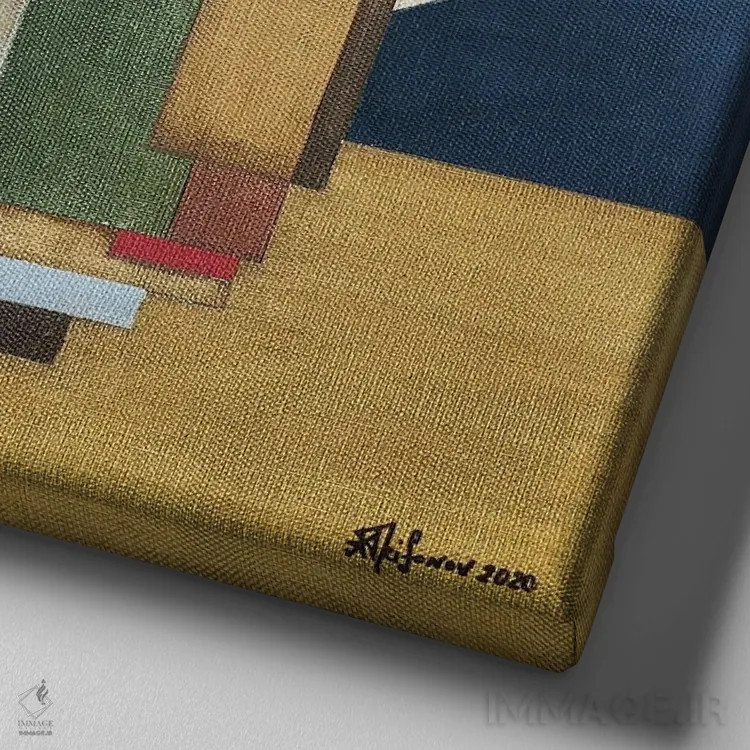 تابلو در ساحل اثر الکساندر تریفونوف - نمای نزدیک بافت بوم