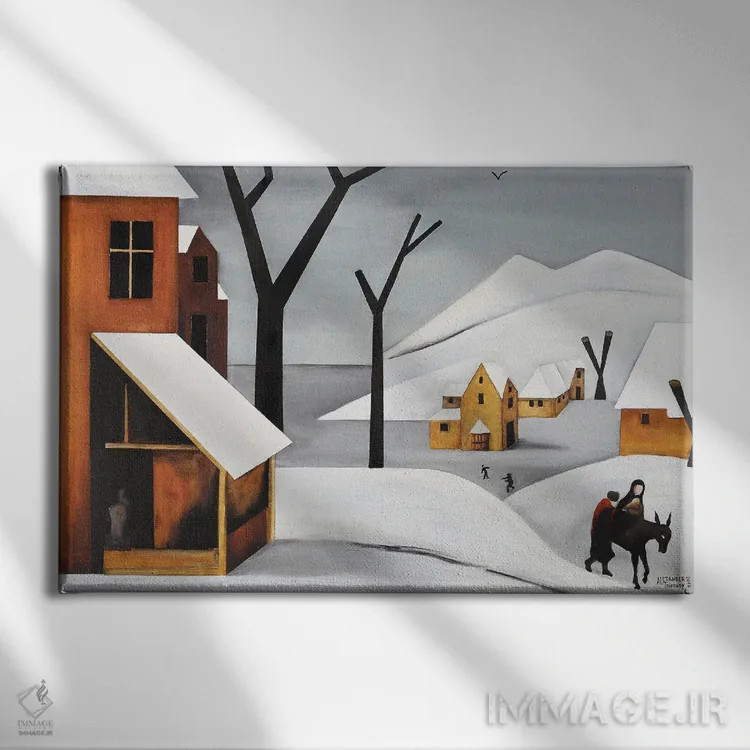 تابلو فرار به مصر (موضوع معنویتی) اثر الکساندر تریفونوف - نمای روبهرو روی دیوار