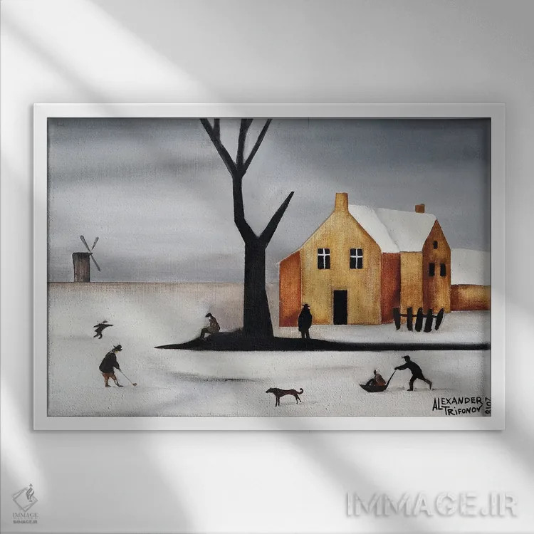 تابلو آسیاب اثر الکساندر تریفونوف - نمای قابدار سفید