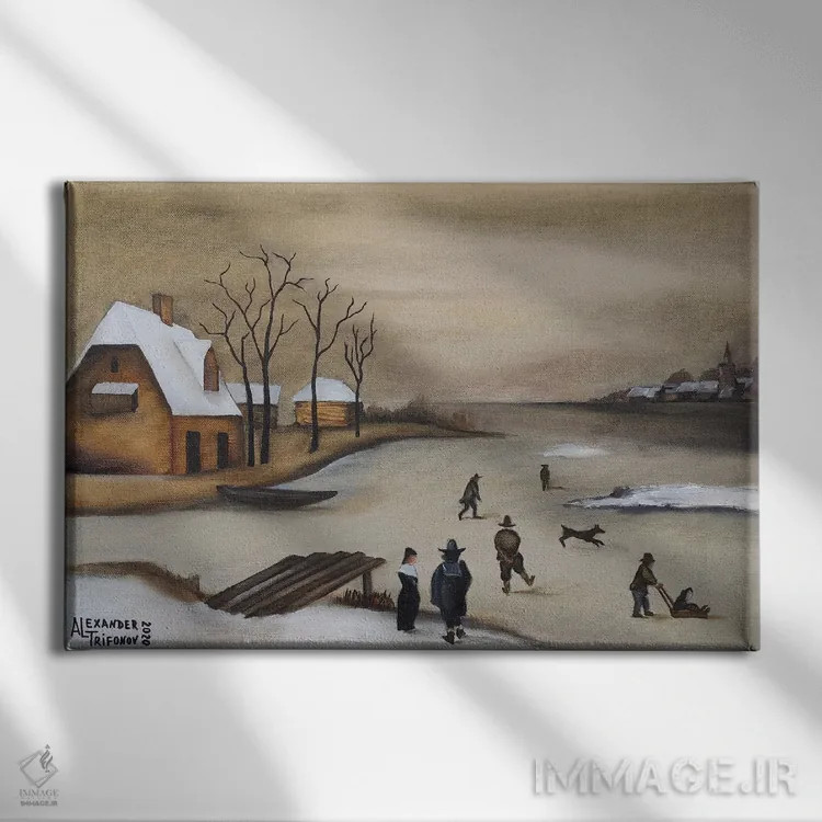 تابلو روی رودخانه II اثر الکساندر تریفونوف - نمای روبهرو روی دیوار