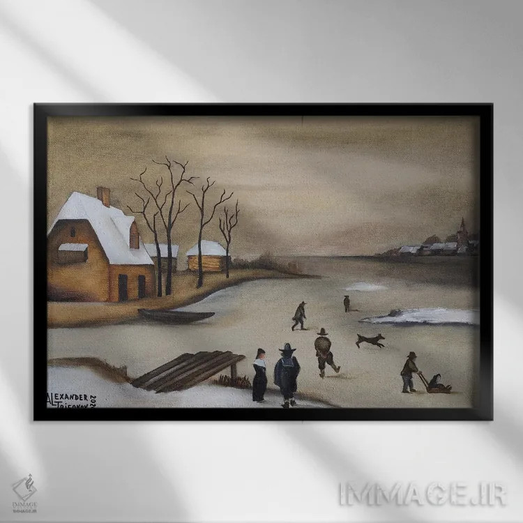 تابلو روی رودخانه II اثر الکساندر تریفونوف - نمای قابدار مشکی