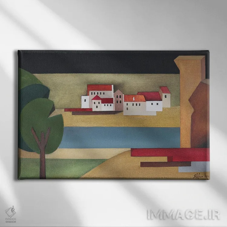 تابلو لبه دنیا اثر الکساندر تریفونوف - نمای روبهرو روی دیوار