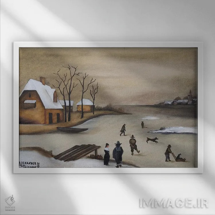 تابلو روی رودخانه II اثر الکساندر تریفونوف - نمای قابدار سفید