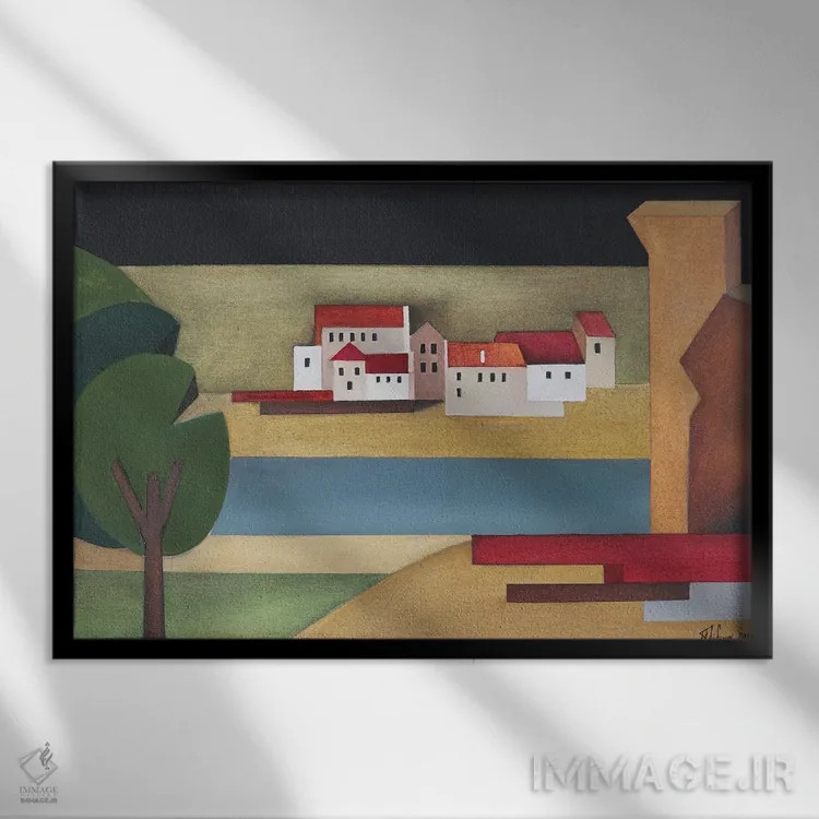 تابلو لبه دنیا اثر الکساندر تریفونوف - نمای قابدار مشکی