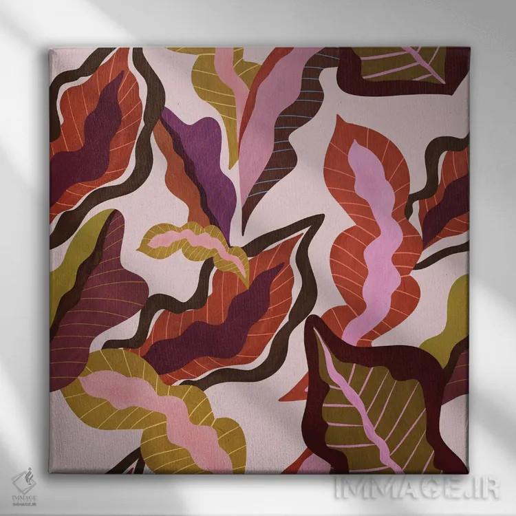 تابلو برگهای پراناکان (سبک/فرهنگ جنوب شرق آسیا) اثر آرتی گوآوا - نمای روبهرو روی دیوار