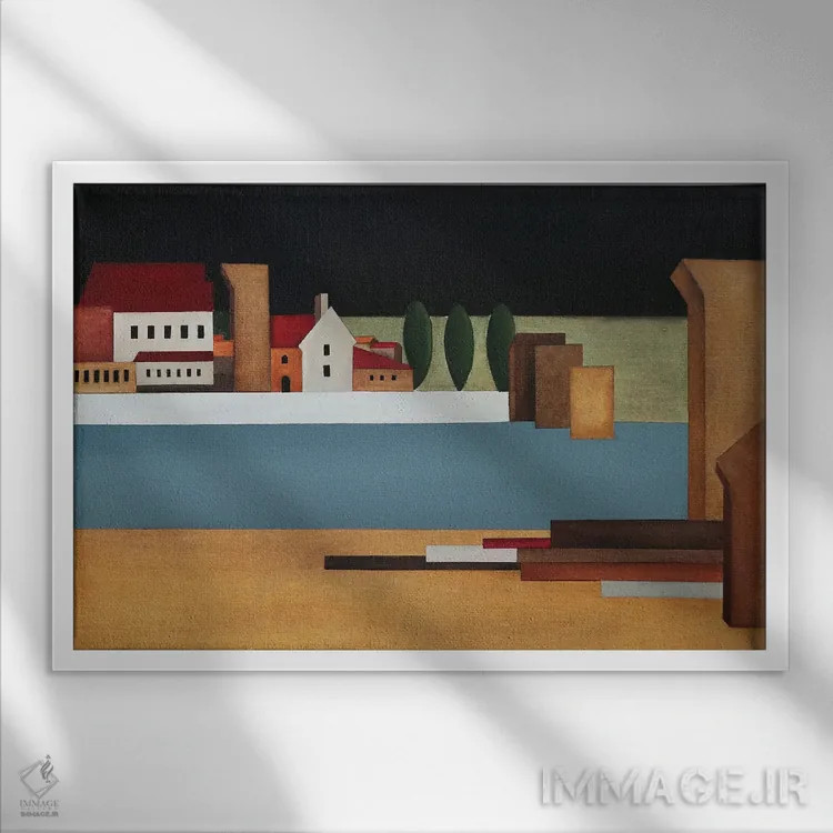 تابلو آنسوی دیگر رودخانه اثر الکساندر تریفونوف - نمای قابدار سفید