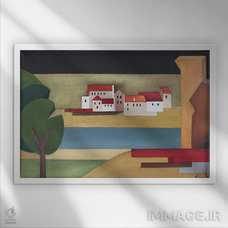 تابلو لبه دنیا اثر الکساندر تریفونوف - نمای قابدار سفید