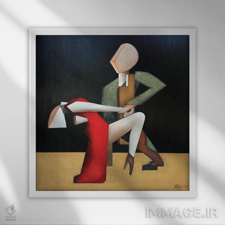 تابلو تانگو پس از تاریکی اثر الکساندر تریفونوف - نمای قابدار سفید