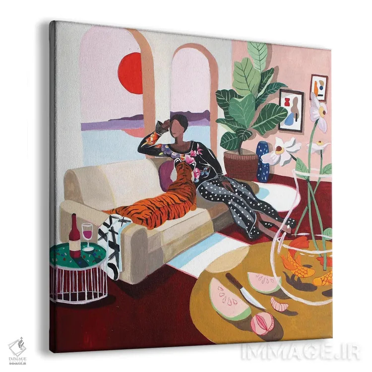 تابلو ملکه ببرها اثر آرتی گوآوا - نمای پرسپکتیو محصول