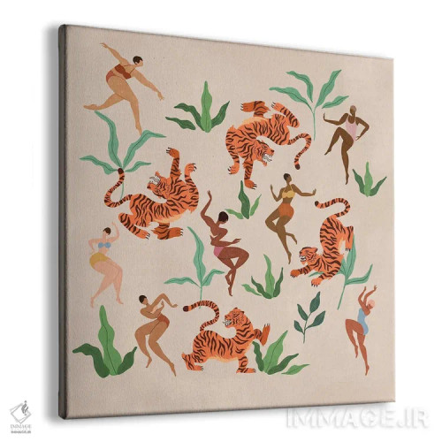 تابلو رقصیدن با ببرها اثر آرتی گوآوا - نمای پرسپکتیو محصول