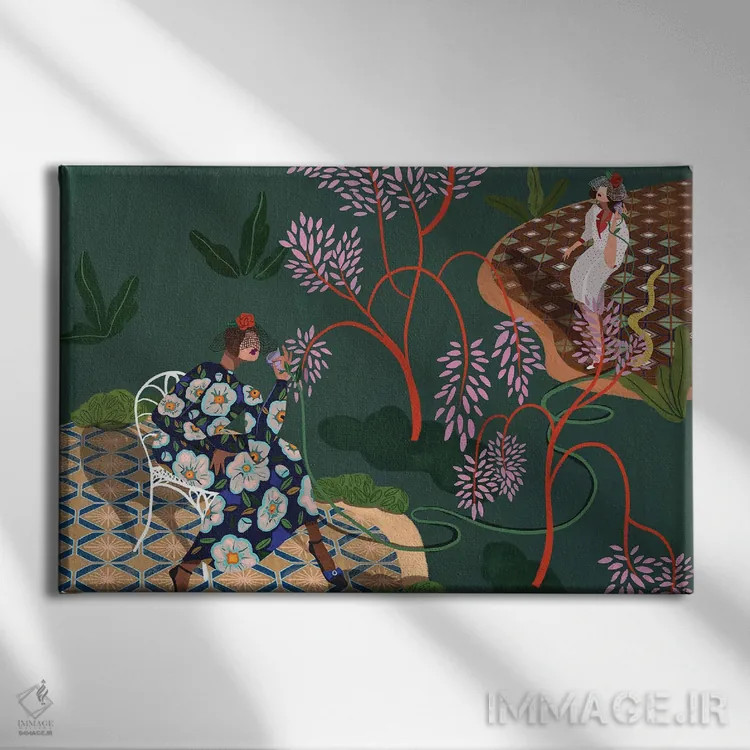 تابلو باغ شایعات اثر آرتی گوآوا - نمای روبهرو روی دیوار