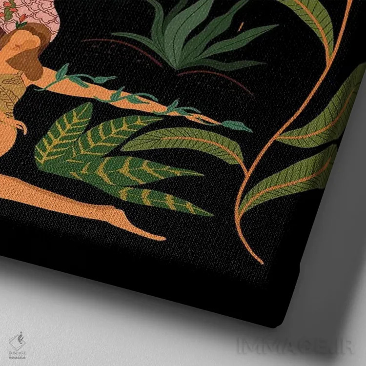 تابلو عشق اثر آرتی گوآوا - نمای نزدیک بافت بوم