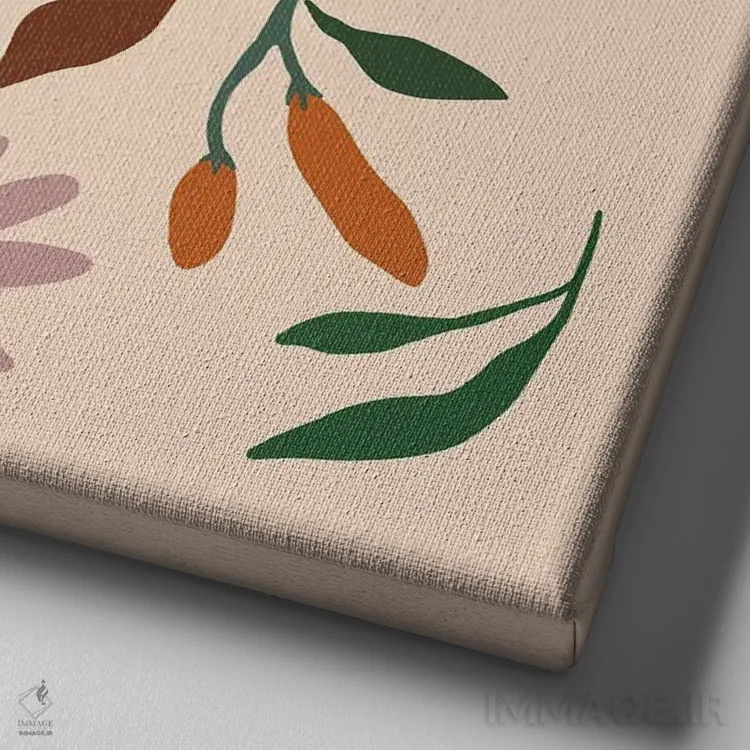 تابلو طرح گلدار اثر آرتی گوآوا - نمای نزدیک بافت بوم