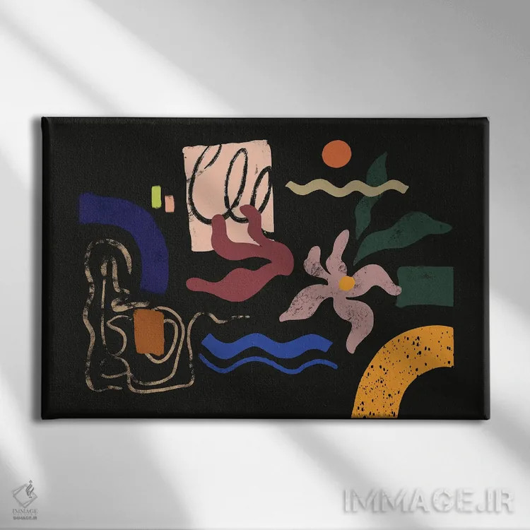 تابلو طرح گلدار انتزاعی اثر آرتی گوآوا - نمای روبهرو روی دیوار