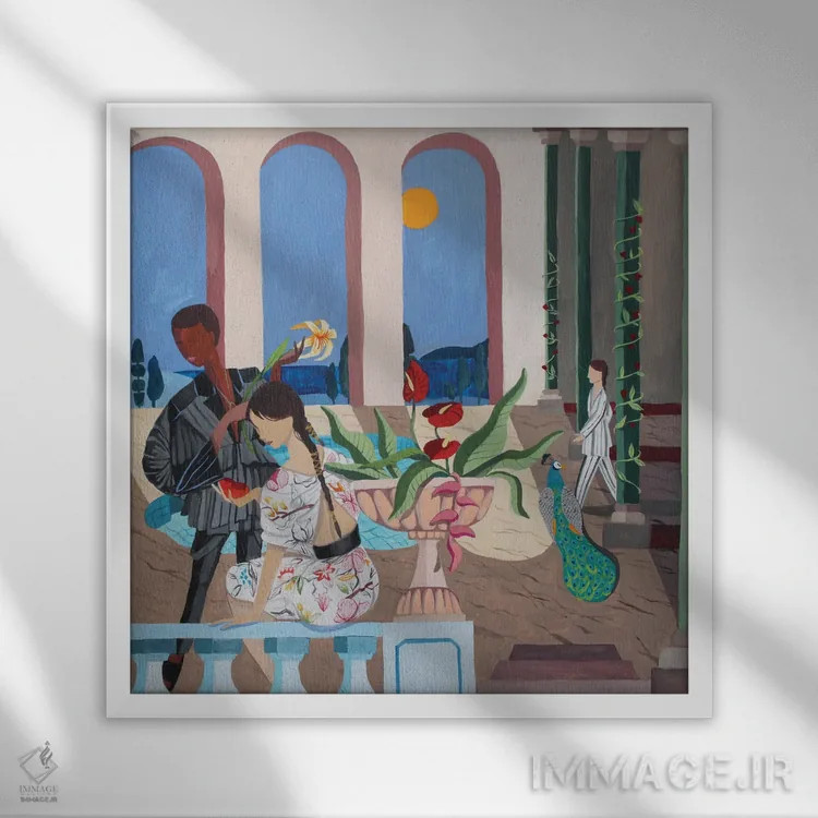 تابلو دیدار نیمهشب اثر آرتی گوآوا - نمای قابدار سفید