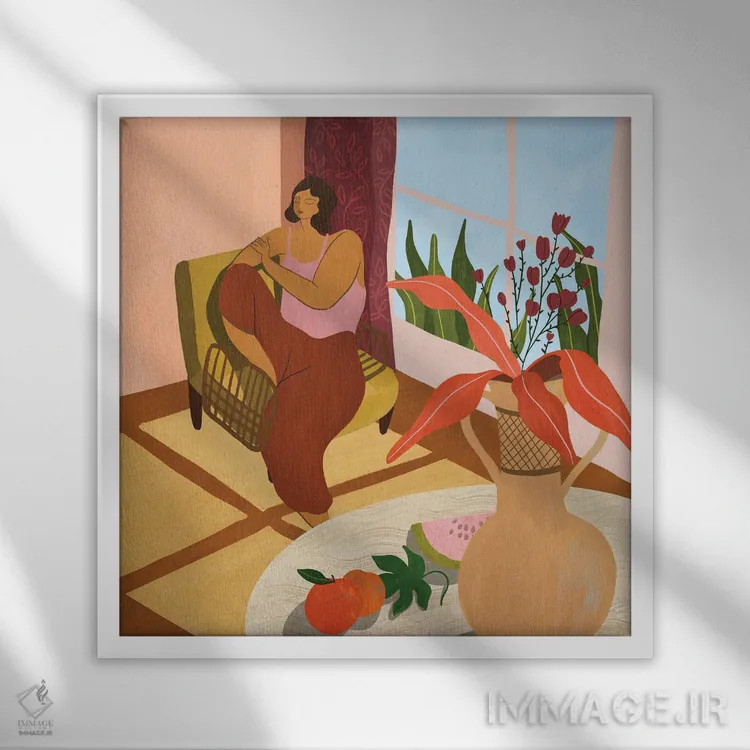 تابلو در خانه بمان اثر آرتی گوآوا - نمای قابدار سفید