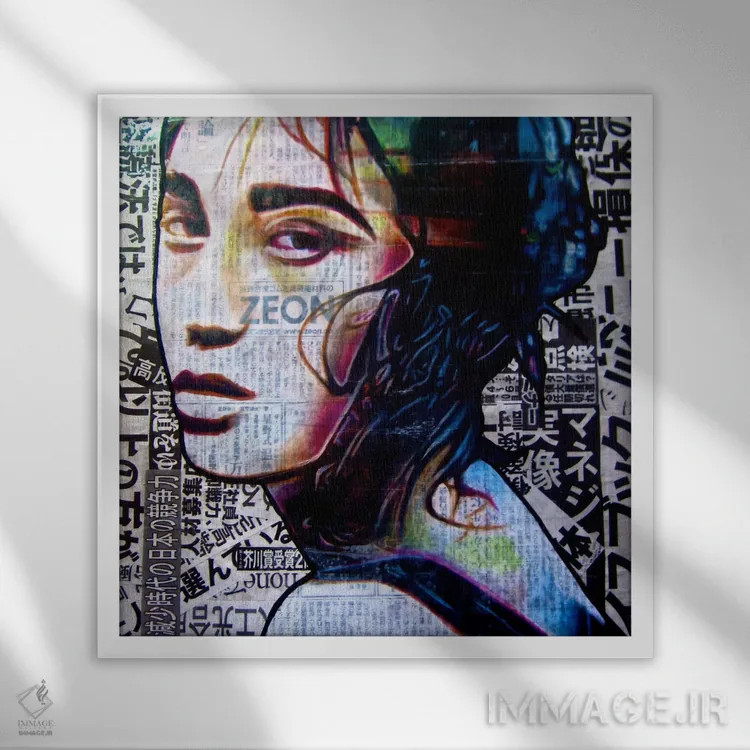 تابلو نئون توکیو اثر آنی ترازو - نمای قابدار سفید